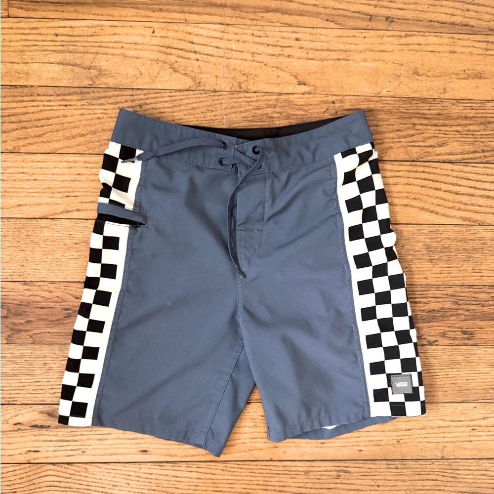 Vans | Boys Blue Checkered Swim Shorts 26 (12)
